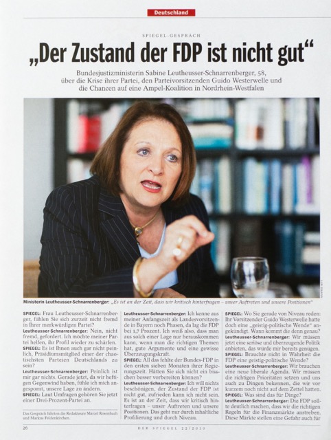 DER SPIEGEL - Sabine Leuthäuser-Schnarrenberger