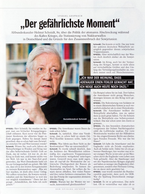DER SPIEGEL - Helmut Schmidt