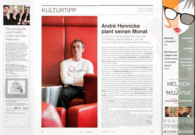 KULTURSPIEGEL - André Hennicke